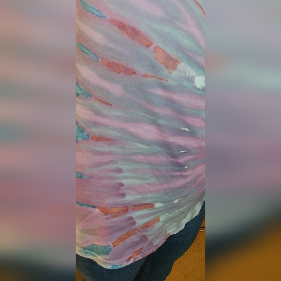 Ice Dyed Tie-dyed T-shirt short sleeves Gray, Pink, Purple, Blue Mix - Picture 6 of 7